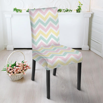 Pastel Chevron Pattern Print Dining Chair Slipcover