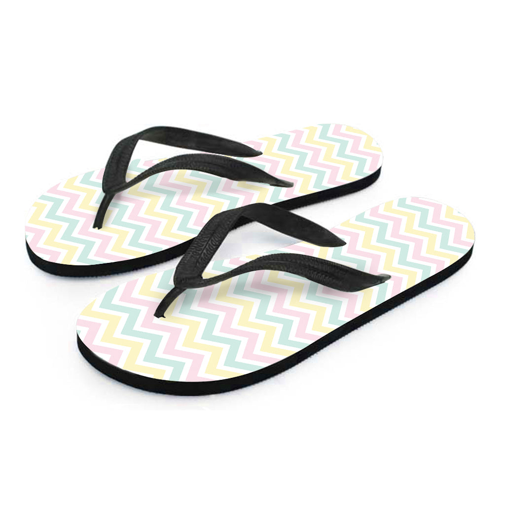 Pastel Chevron Pattern Print Flip Flops