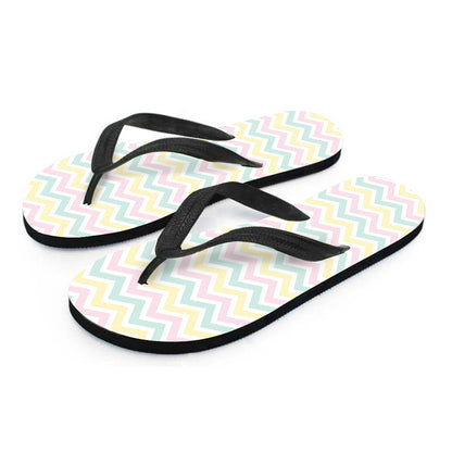 Pastel Chevron Pattern Print Flip Flops