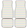 Pastel Chevron Pattern Print Front and Back Car Floor Mats