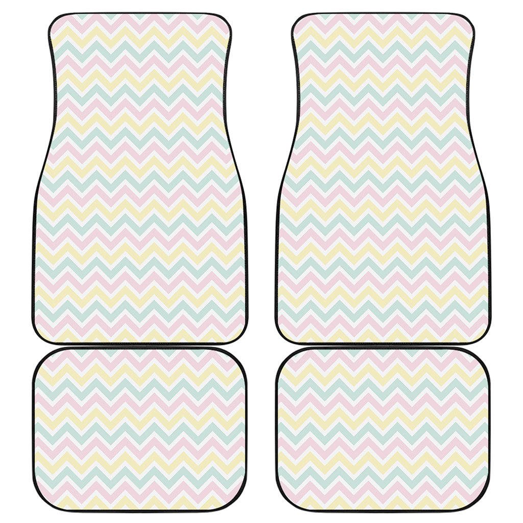 Pastel Chevron Pattern Print Front and Back Car Floor Mats