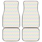 Pastel Chevron Pattern Print Front and Back Car Floor Mats