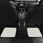 Pastel Chevron Pattern Print Front and Back Car Floor Mats