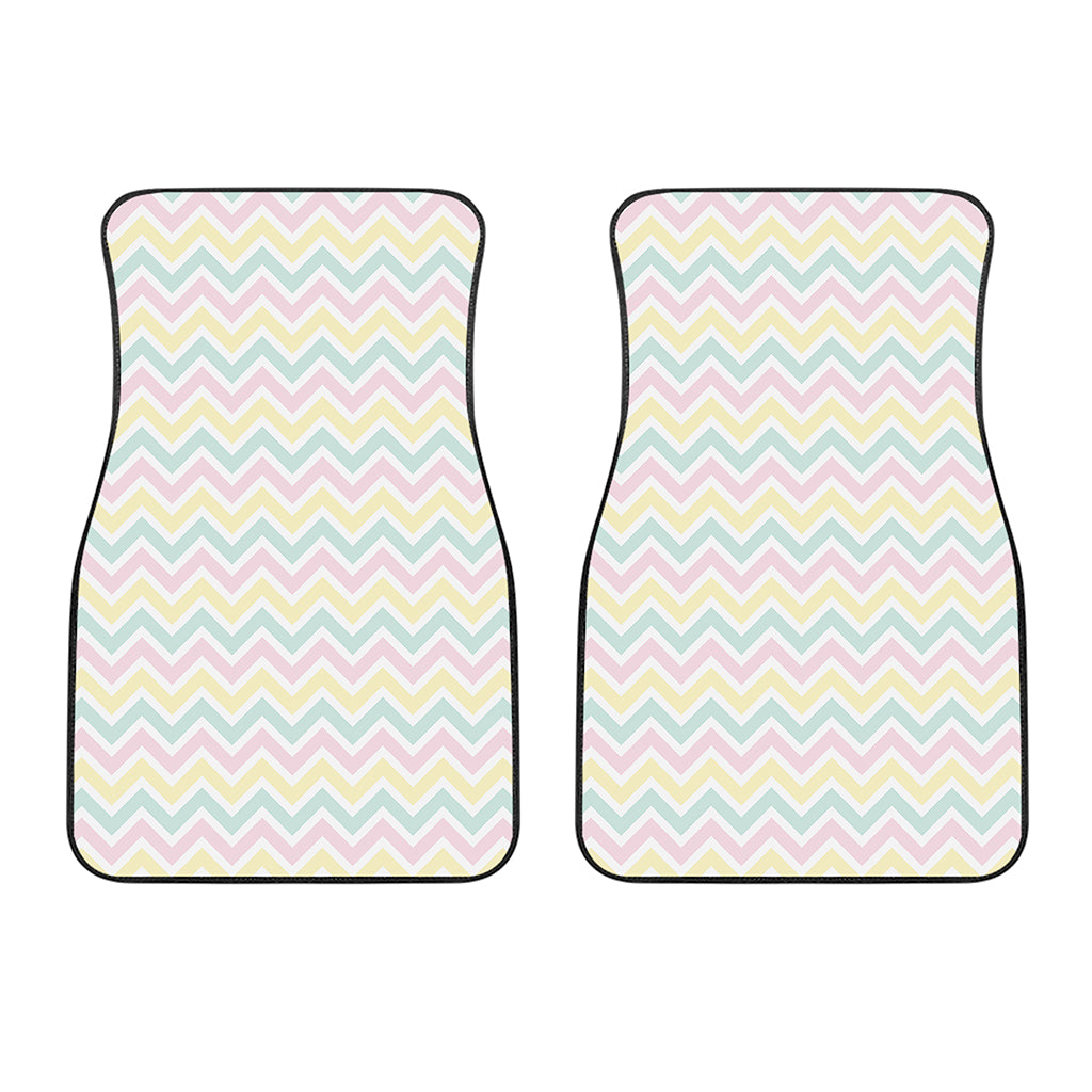 Pastel Chevron Pattern Print Front Car Floor Mats