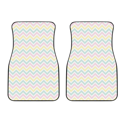Pastel Chevron Pattern Print Front Car Floor Mats
