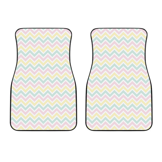 Pastel Chevron Pattern Print Front Car Floor Mats