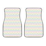 Pastel Chevron Pattern Print Front Car Floor Mats