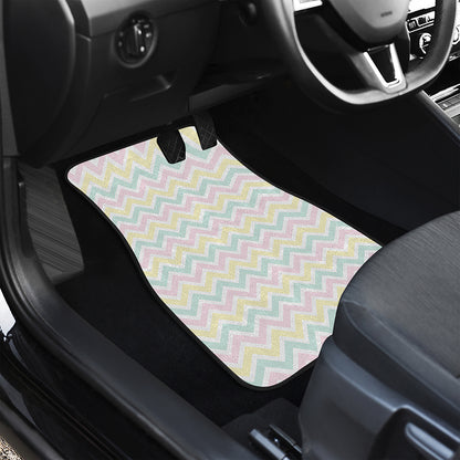 Pastel Chevron Pattern Print Front Car Floor Mats