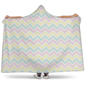 Pastel Chevron Pattern Print Hooded Blanket