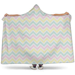 Pastel Chevron Pattern Print Hooded Blanket