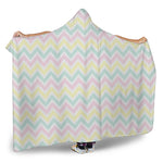 Pastel Chevron Pattern Print Hooded Blanket