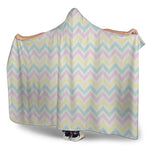 Pastel Chevron Pattern Print Hooded Blanket