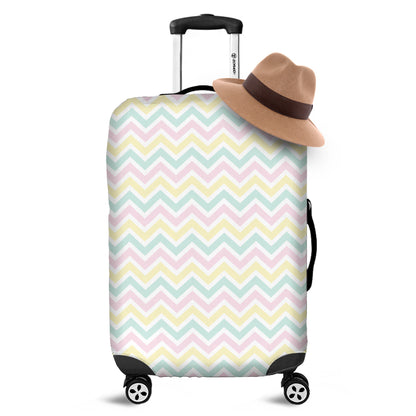 Pastel Chevron Pattern Print Luggage Cover