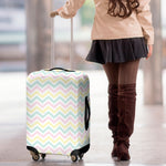 Pastel Chevron Pattern Print Luggage Cover