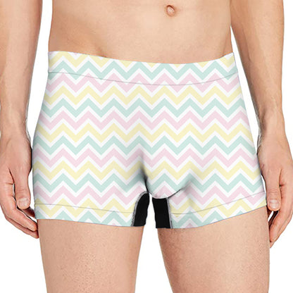 Pastel Chevron Pattern Print Men's Boxer Briefs