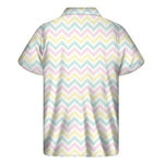 Pastel Chevron Pattern Print Men's Short Sleeve Shirt