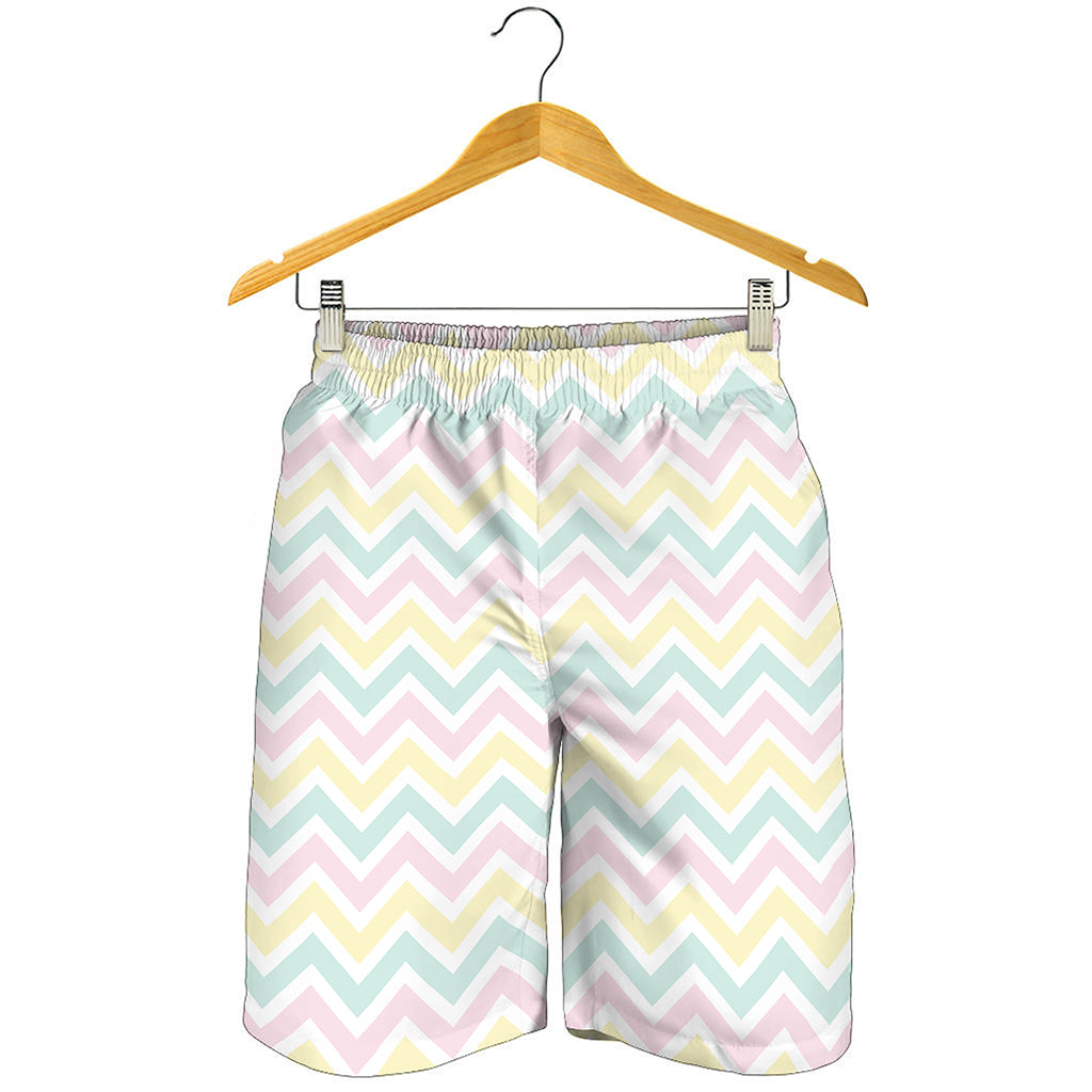 Pastel Chevron Pattern Print Men's Shorts