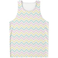 Pastel Chevron Pattern Print Men's Tank Top