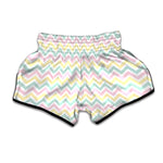 Pastel Chevron Pattern Print Muay Thai Boxing Shorts