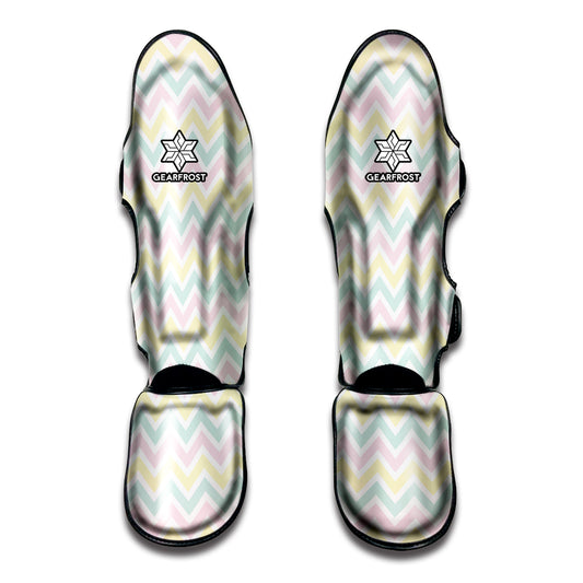 Pastel Chevron Pattern Print Muay Thai Shin Guard