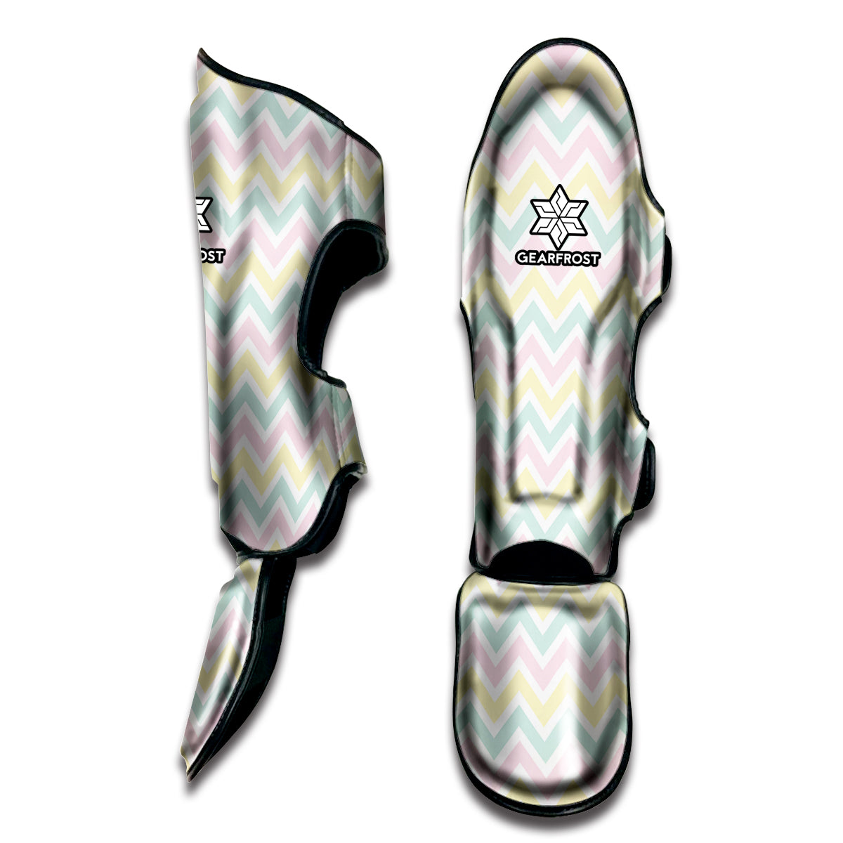 Pastel Chevron Pattern Print Muay Thai Shin Guard