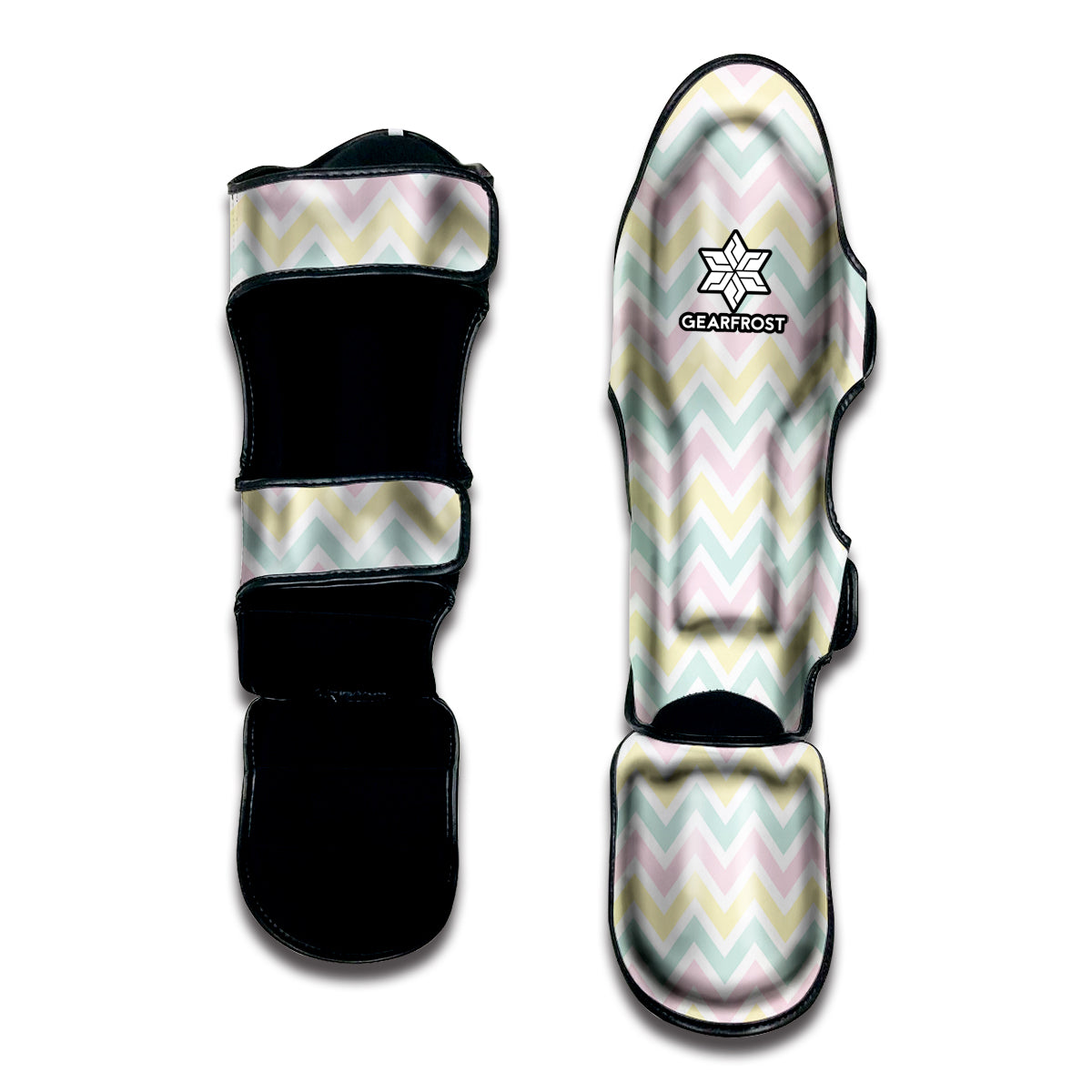 Pastel Chevron Pattern Print Muay Thai Shin Guard
