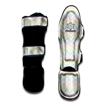 Pastel Chevron Pattern Print Muay Thai Shin Guard