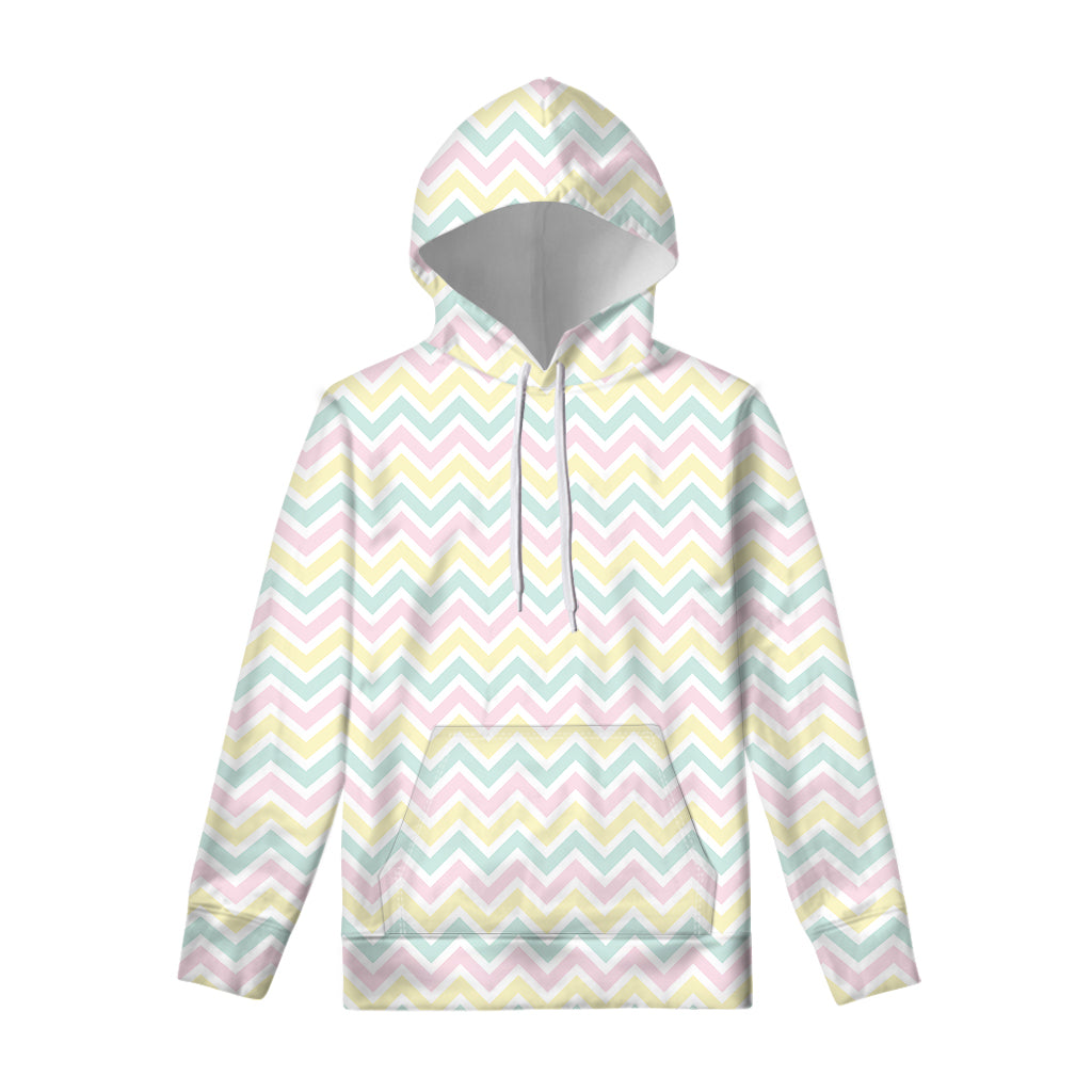 Pastel Chevron Pattern Print Pullover Hoodie