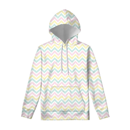 Pastel Chevron Pattern Print Pullover Hoodie