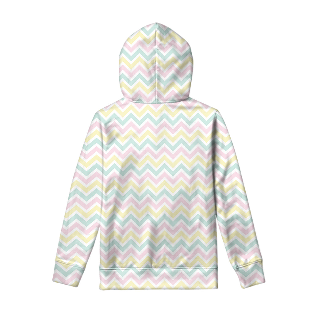 Pastel Chevron Pattern Print Pullover Hoodie
