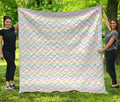 Pastel Chevron Pattern Print Quilt
