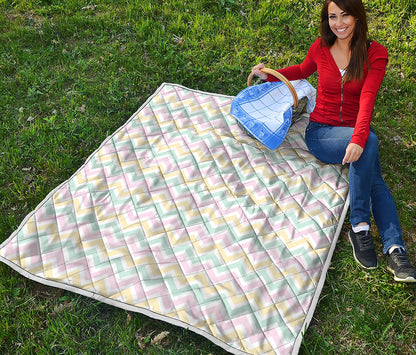 Pastel Chevron Pattern Print Quilt