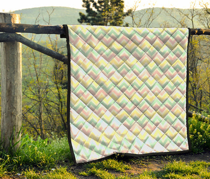Pastel Chevron Pattern Print Quilt