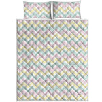 Pastel Chevron Pattern Print Quilt Bed Set