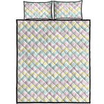 Pastel Chevron Pattern Print Quilt Bed Set