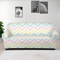 Pastel Chevron Pattern Print Sofa Cover