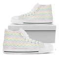 Pastel Chevron Pattern Print White High Top Sneakers