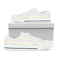 Pastel Chevron Pattern Print White Low Top Sneakers