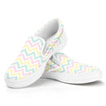 Pastel Chevron Pattern Print White Slip On Sneakers