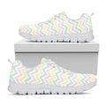 Pastel Chevron Pattern Print White Running Shoes