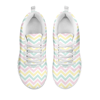 Pastel Chevron Pattern Print White Sneakers