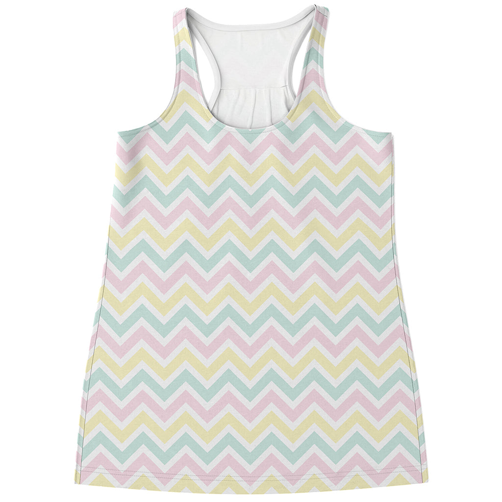 Pastel Chevron Pattern Print Women's Racerback Tank Top