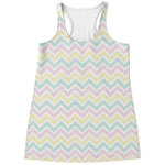 Pastel Chevron Pattern Print Women's Racerback Tank Top