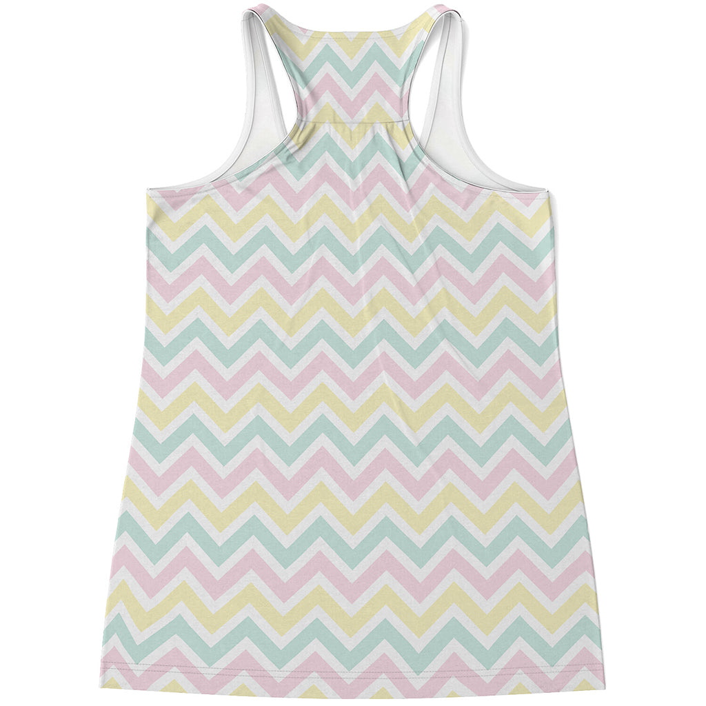 Pastel Chevron Pattern Print Women's Racerback Tank Top