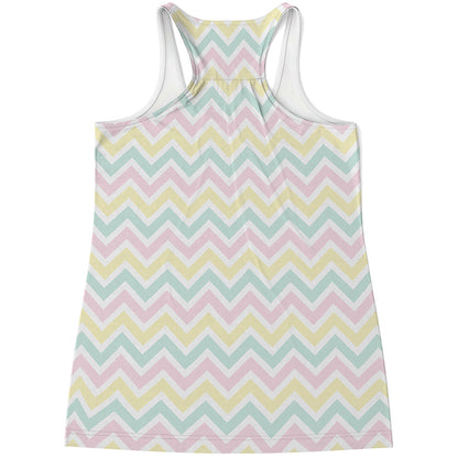 Pastel Chevron Pattern Print Women's Racerback Tank Top