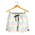 Pastel Chevron Pattern Print Women's Shorts