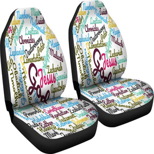 Pastel Christian Text Universal Fit Car Seat Covers GearFrost