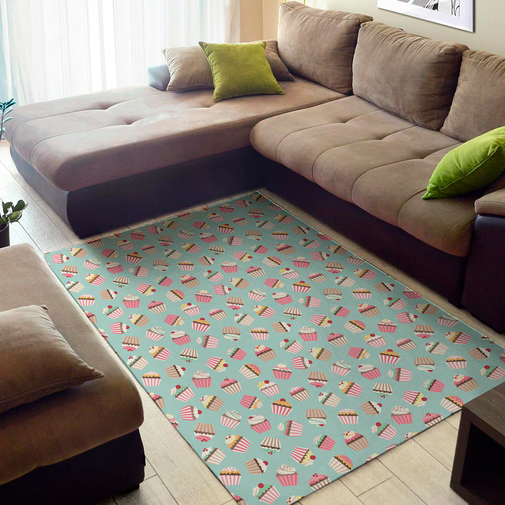 Pastel Cupcake Pattern Print Area Rug