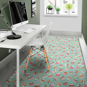 Pastel Cupcake Pattern Print Area Rug