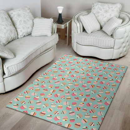 Pastel Cupcake Pattern Print Area Rug
